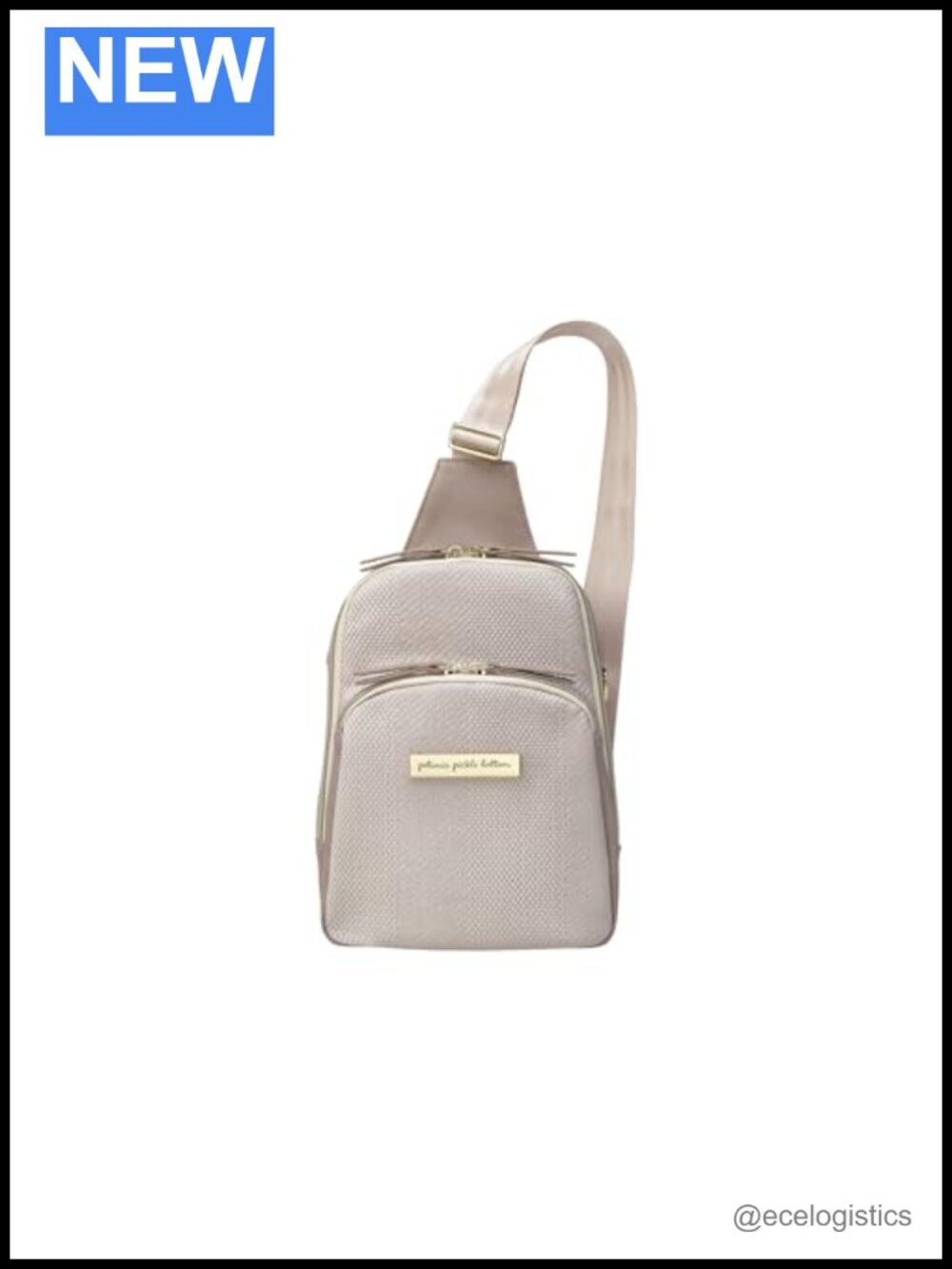 Vegan Leather Crossbody Sling Bag with Adjustable Straps, 3 Pockets,